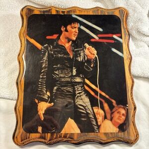 Vintage 1968 Elvis Presley Picture - Wood Frame - High Gloss Finish - 10" X 12"